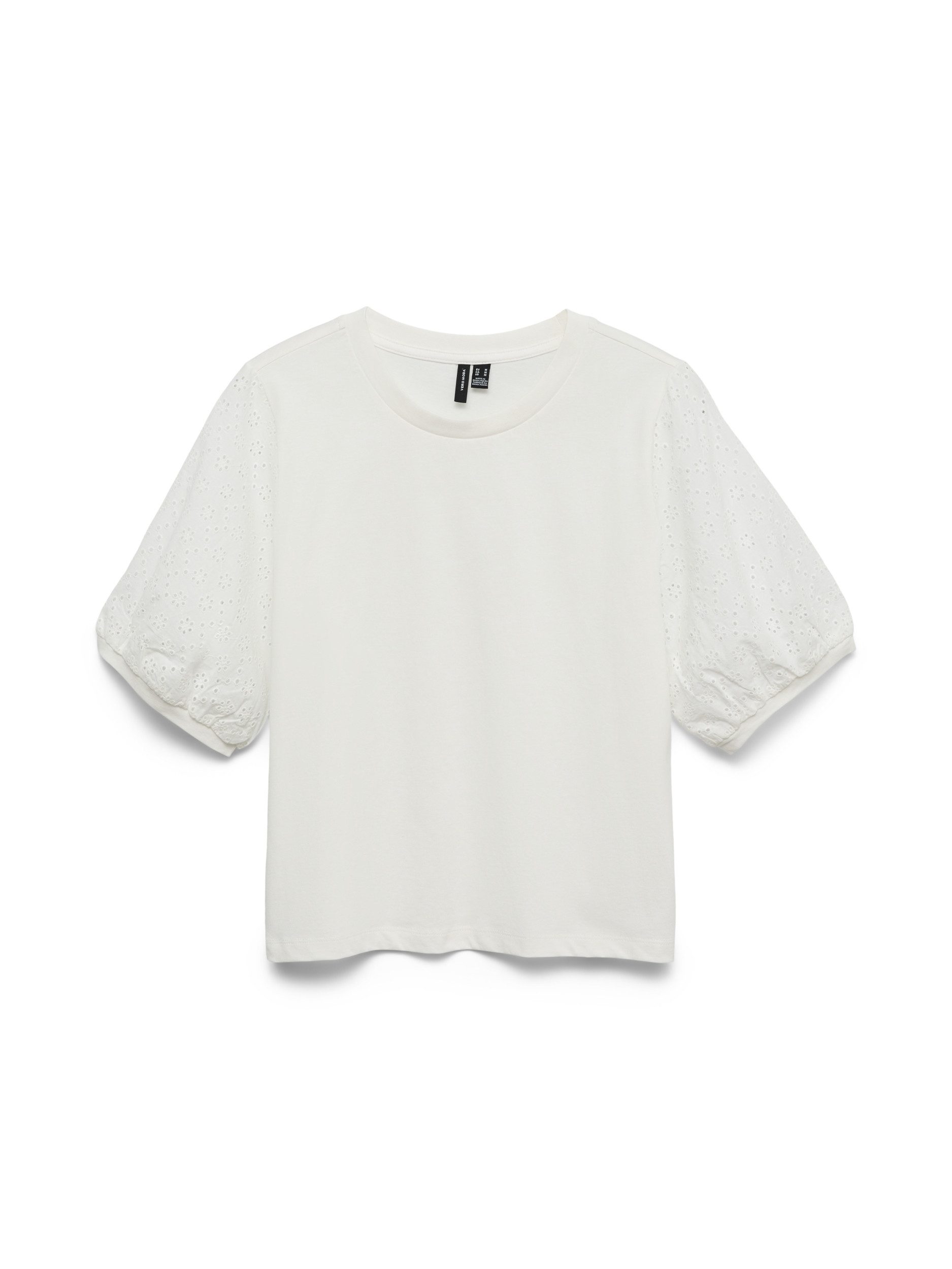 Vero Moda T-Shirt VMJANNI SS O-NECK SHORT TOP JRS GA, Snow White