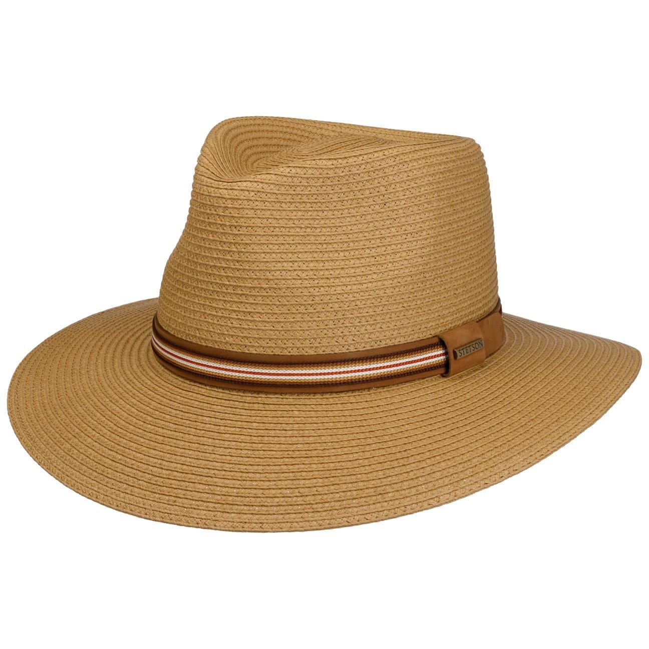 Stetson Sonnenhut (1-St) Strohtraveller mit Lederband