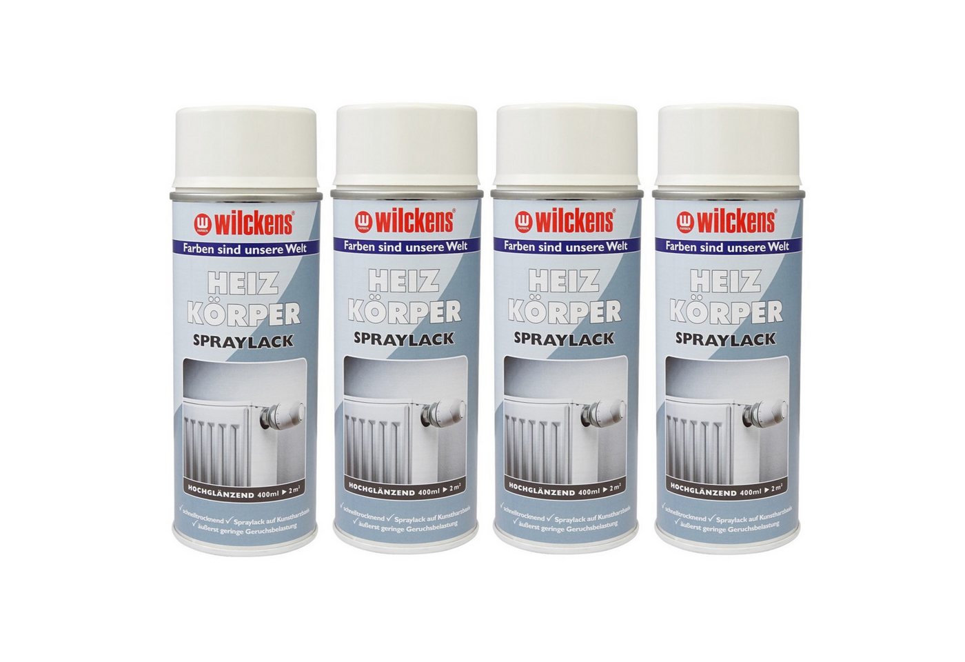 ARLI Heizungskellerfarbe ARLI Set: Heizkörper Lackspray weiß hochglänzend Spraylack 400ml, Set weiss glänzend