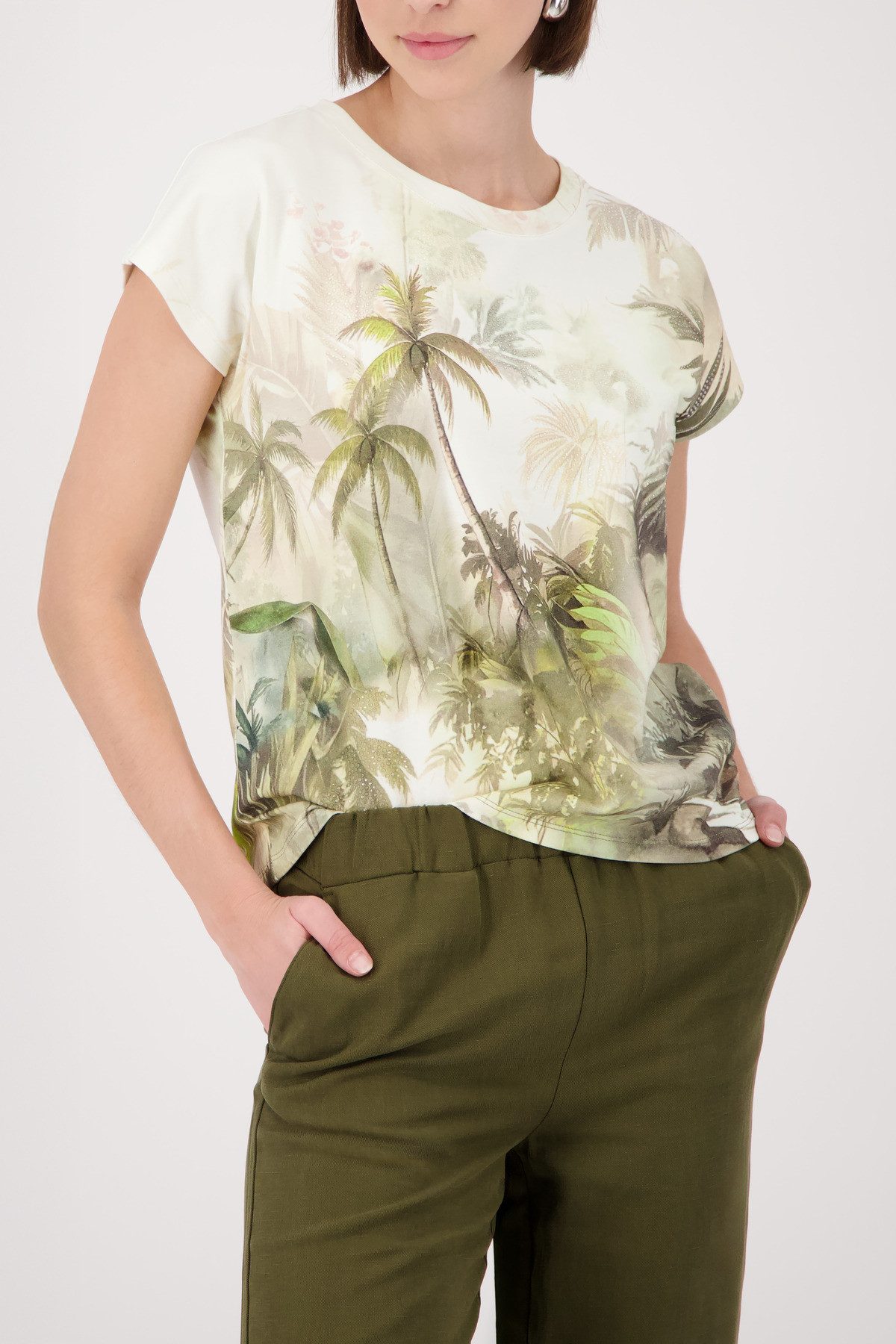 Monari T-Shirt Shirt Tropical Allover Regular fit mit tropischem Print