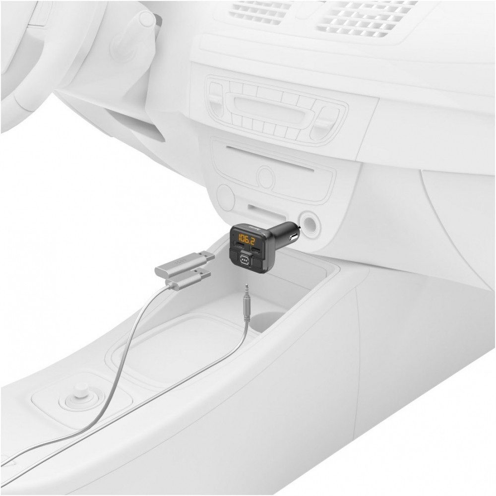 Hama Hama FM-Transmitter mit AUX + USB für Musikgenuss. KFZ-Transmitter AUX, USB