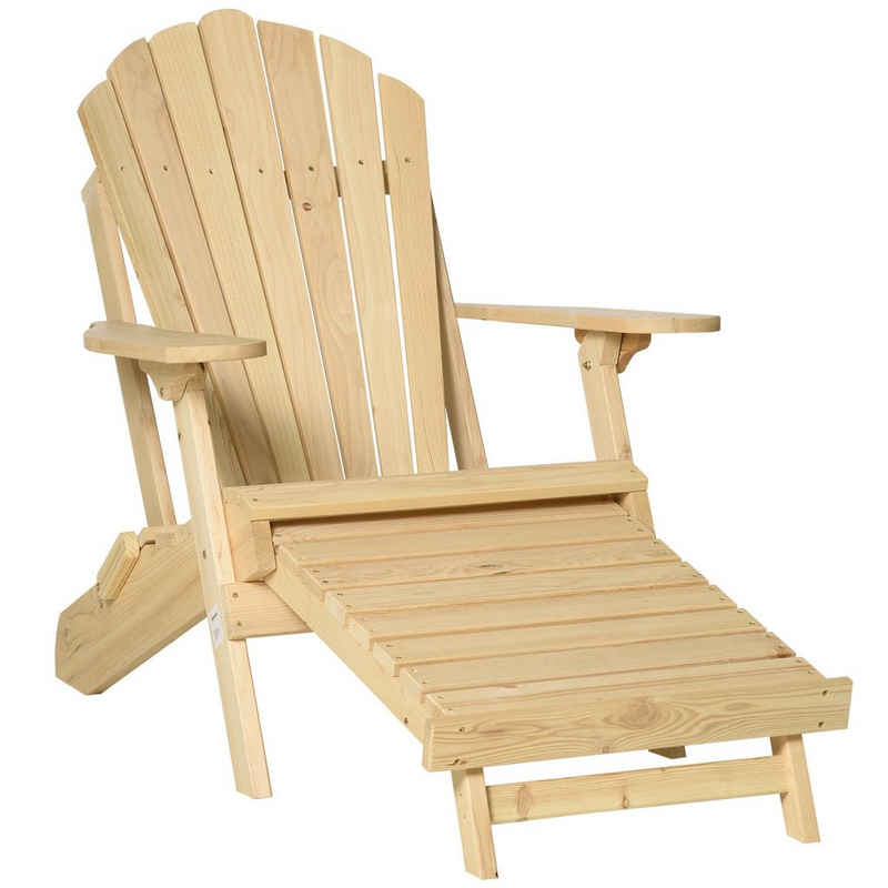 Outsunny Gartenstuhl Adirondack Stuhl (Set, 1 St), aus Holz