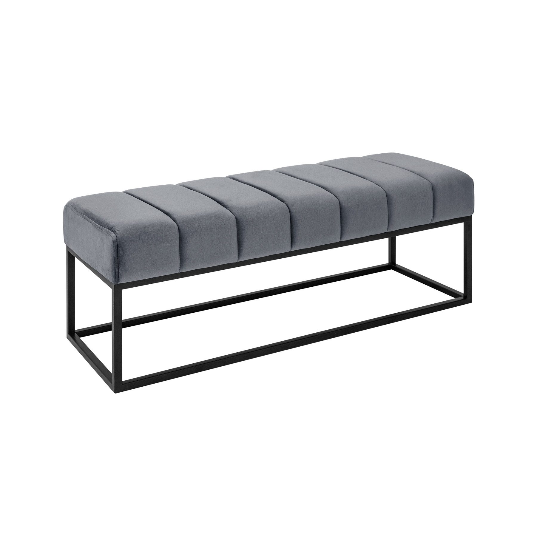 riess-ambiente Sitzbank PETIT BEAUTÉ 110cm silbergrau / schwarz (Einzelartikel, 1-St), Flur · Samt · Metall · Schlafzimmer · Design