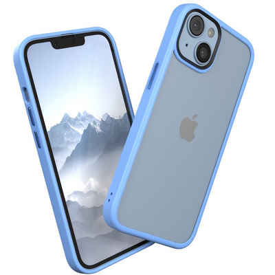 EAZY CASE Handyhülle Outdoor Case für Apple iPhone 14 / Apple iPhone 13 6,1 Zoll, Hybrid Handyhülle kratzfest Smart Slimcover Transparent Robust Blau