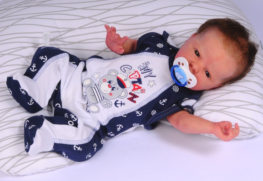 La Bortini Strampler Stramplerhose Hemdchen Set 2Tlg Baby Anzug mit Anker aus reiner Baumwolle, 44 50 56 62 68 74 80