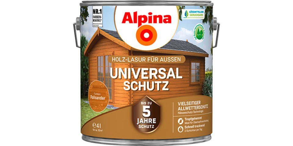 Alpina Lasur Alpina Holzlasur Universal-Schutz4L palisander