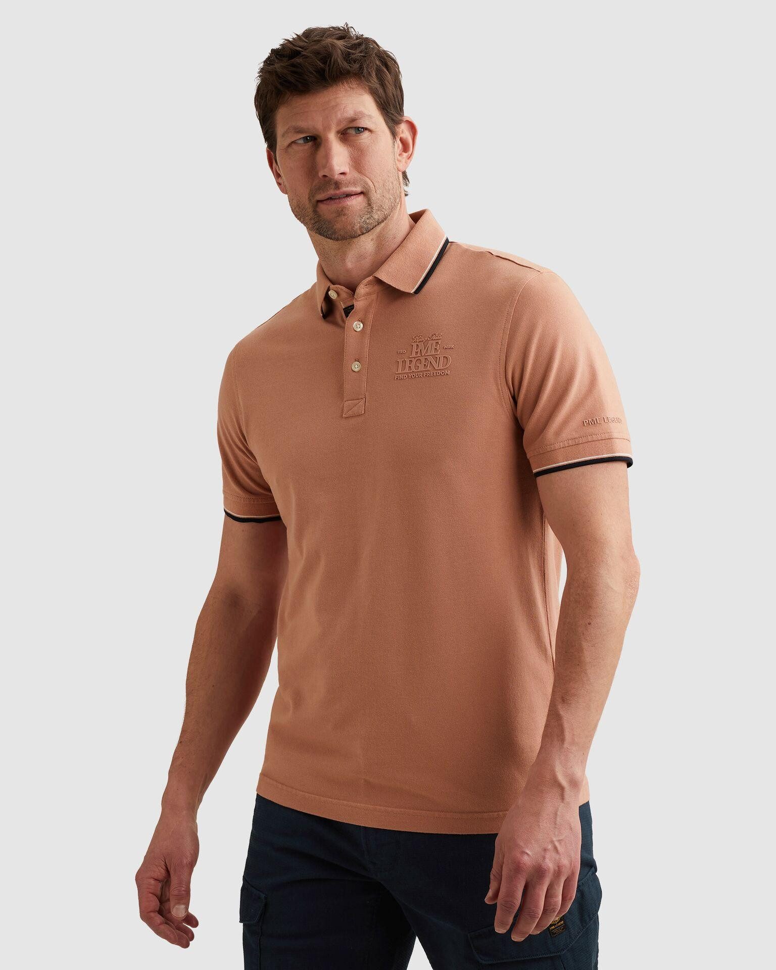 PME LEGEND Poloshirt Short sleeve polo stretch pique mit Logo Stickerei