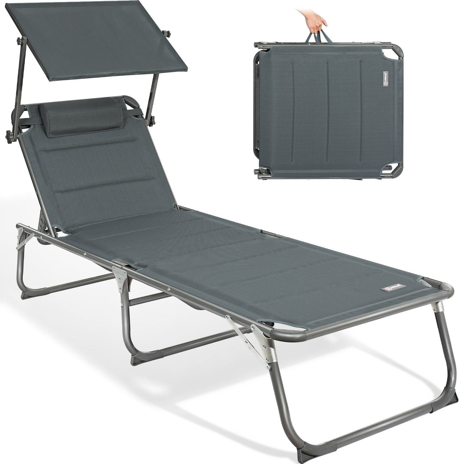 HOMECALL Gartenliege Sonnenliege AluLiege Liegestuhl Strandliege Liegen, kl günstig online kaufen