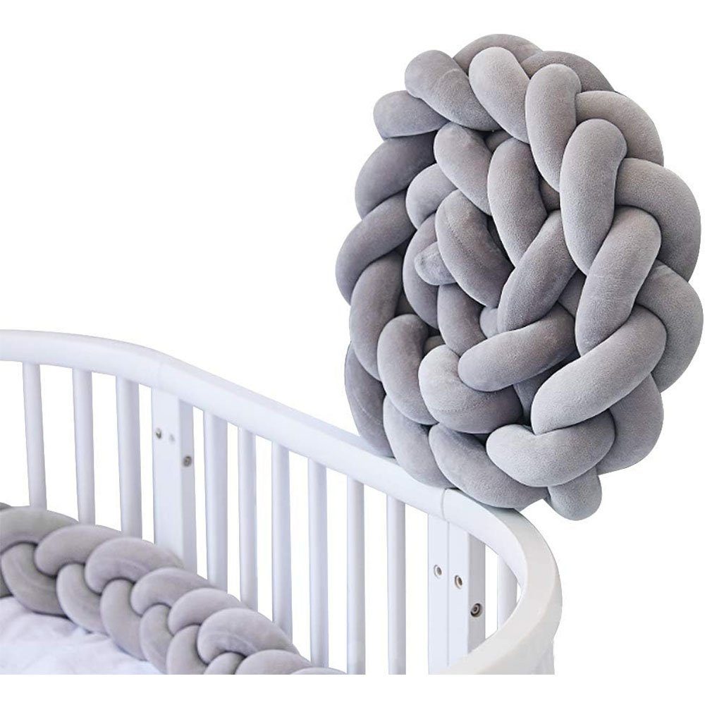NUODWELL Nestchenschlange Twist Weave Baby Kopfschutz Bettumrandung