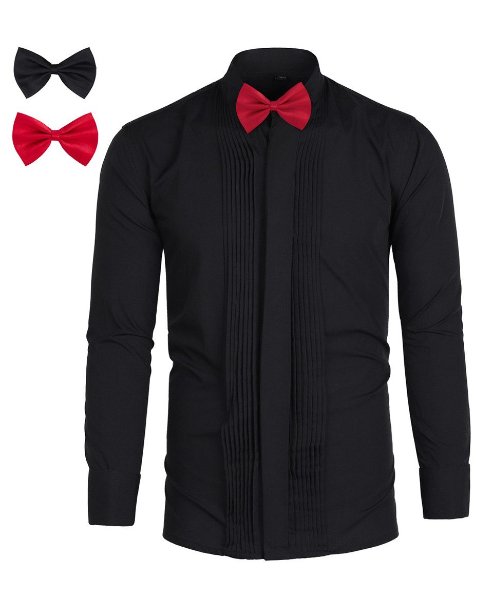 Allthemen Smokinghemd mit Kläppchen-Kragen Langarmhemd Regular Fit günstig online kaufen