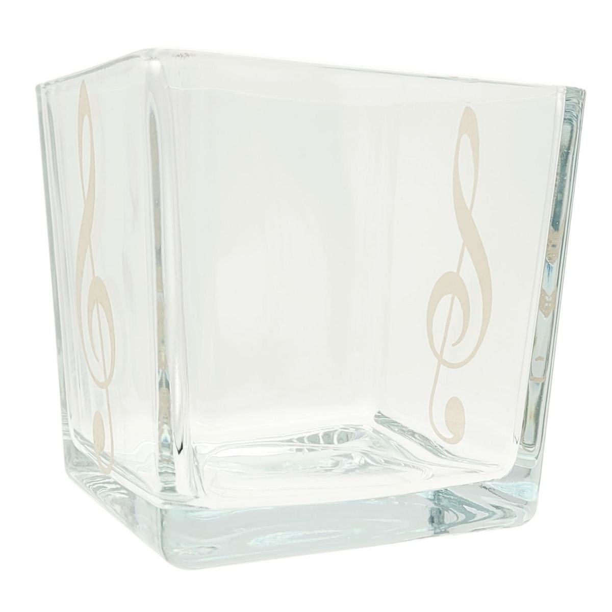 Musikboutique Dekovase, goldenem mit Violinschlüssel Glas-Vase