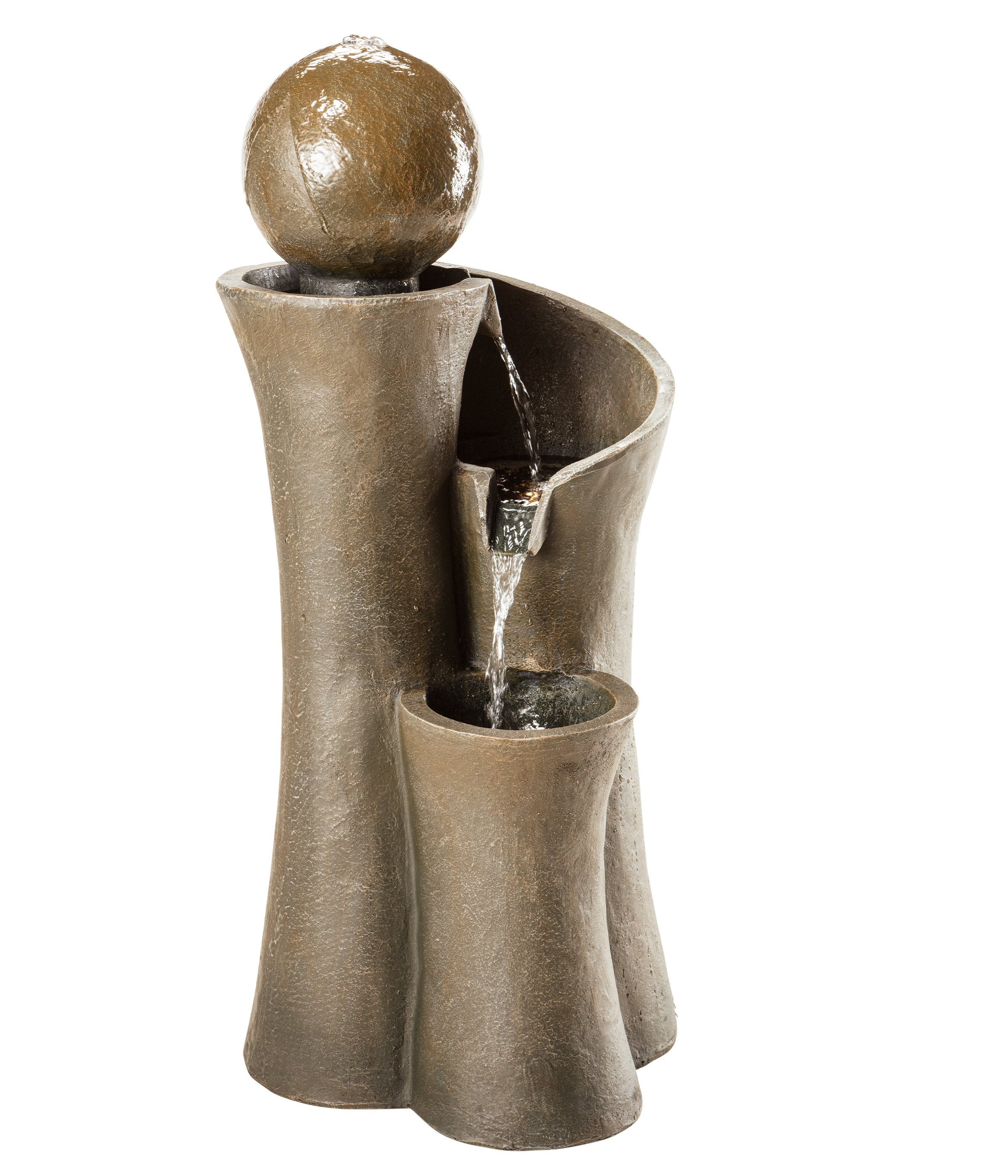 Thumbnail - Dehner Gartenbrunnen Acapulco, LED Beleuchtung, ca. 100 x 45 x 42.5 cm, 45 cm Breite, säulenförmiges Wasserspiel aus Kun...