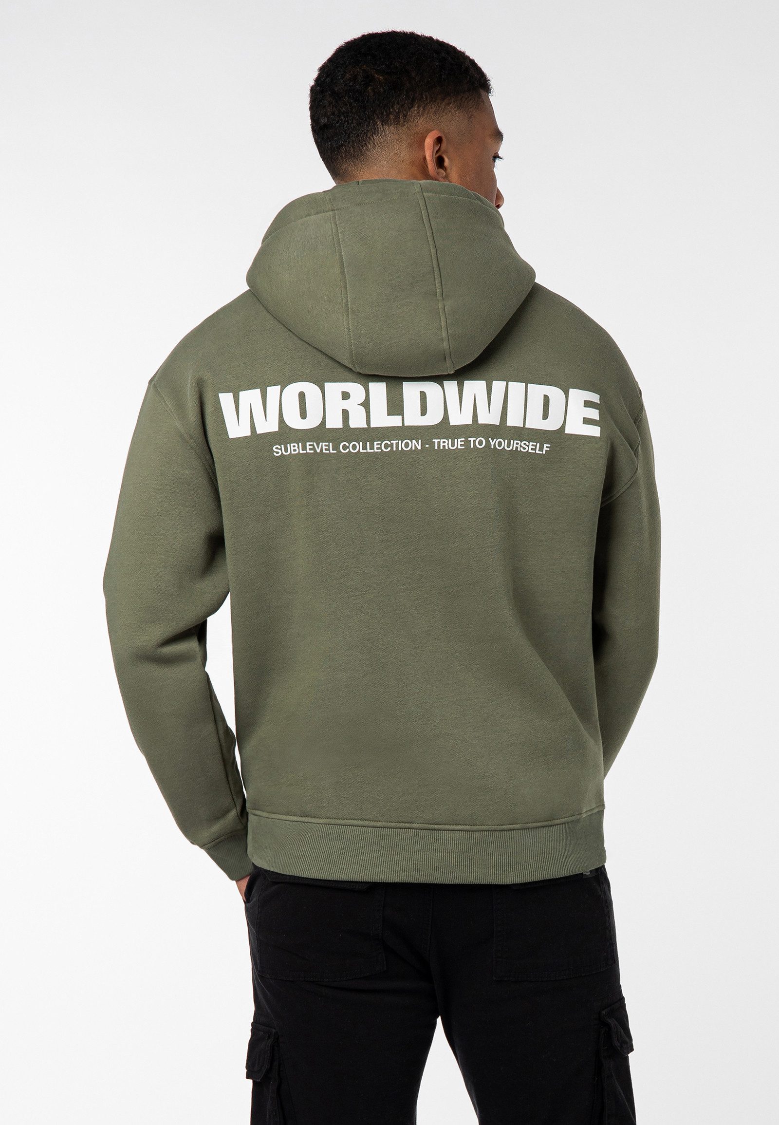SUBLEVEL Hoodie Herren Kapuzenpullover Worldwide Print Sweater, Kapuzenswea günstig online kaufen