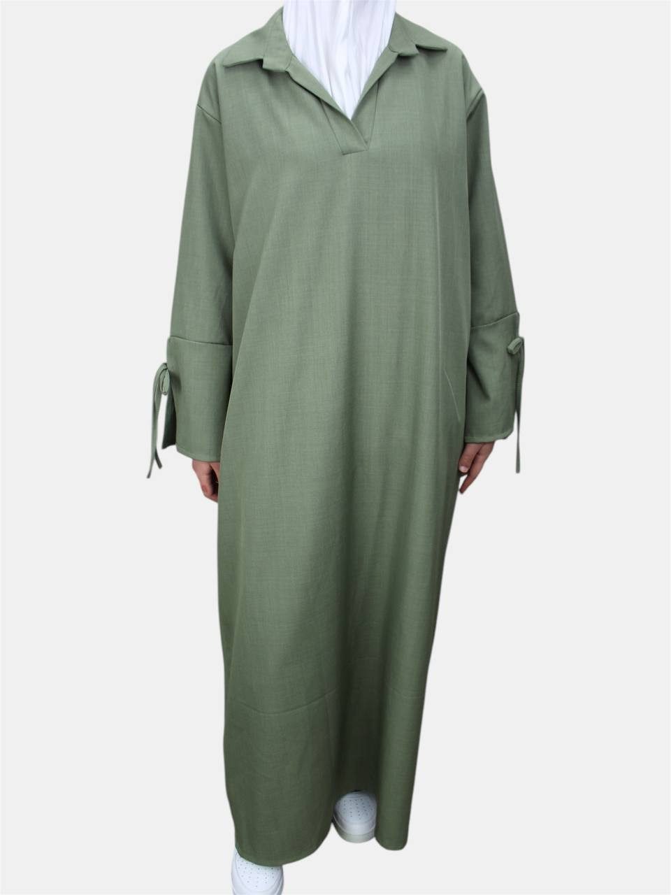 Aymasal Maxikleid Abaya Elmedina Schleifenarm Leinenoptik günstig online kaufen