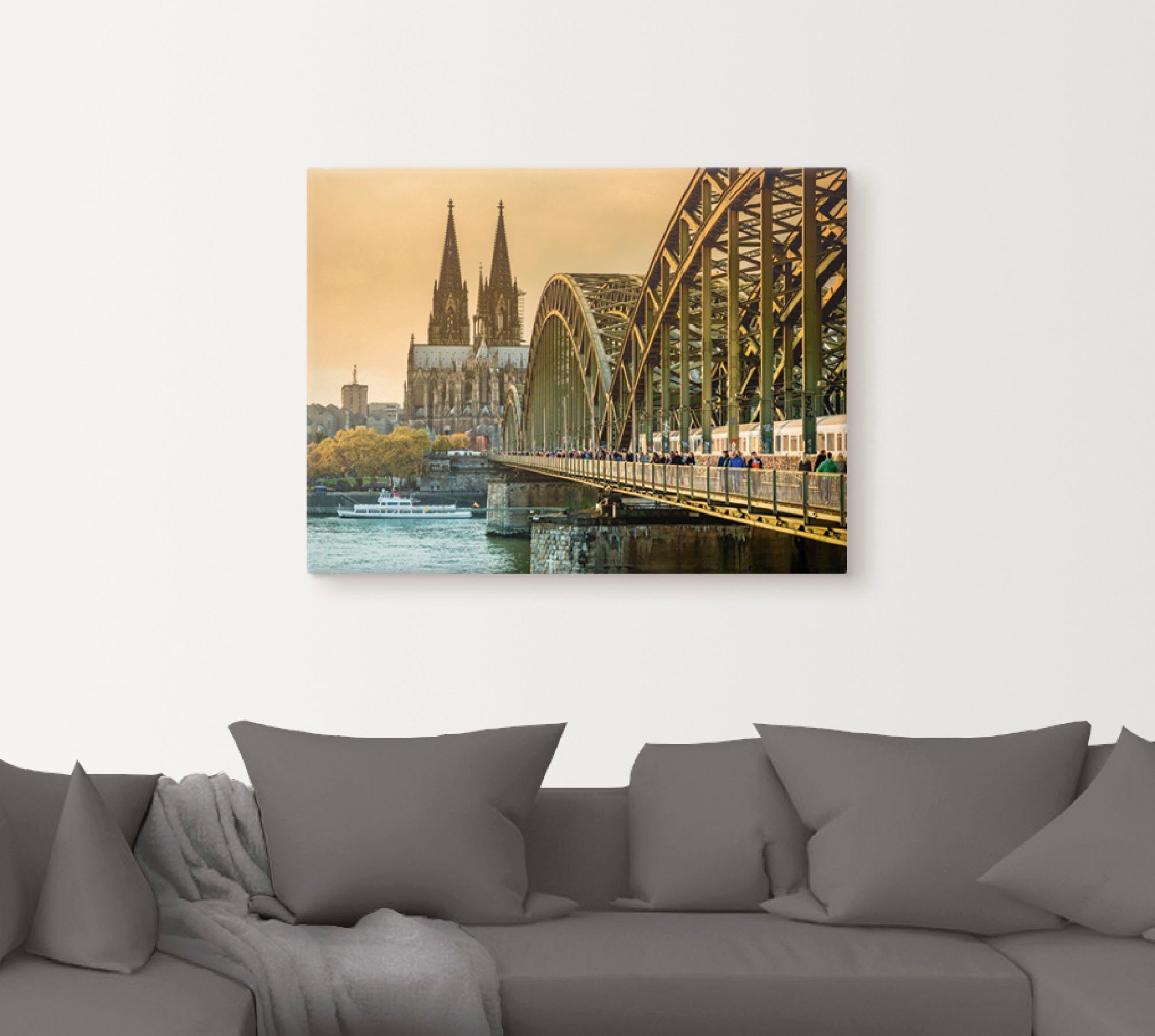 als mit St), Artland Wandaufkleber Alubild, oder in Leinwandbild, Dom (1 Kölner Wandbild Hohenzollernbrücke, versch. Größen Poster Deutschland