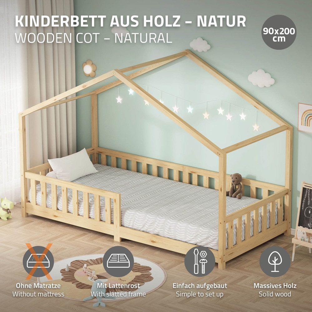 ML-DESIGN Spielbett Hausbett Kinderbett inkl. Lattenrost günstig online kaufen