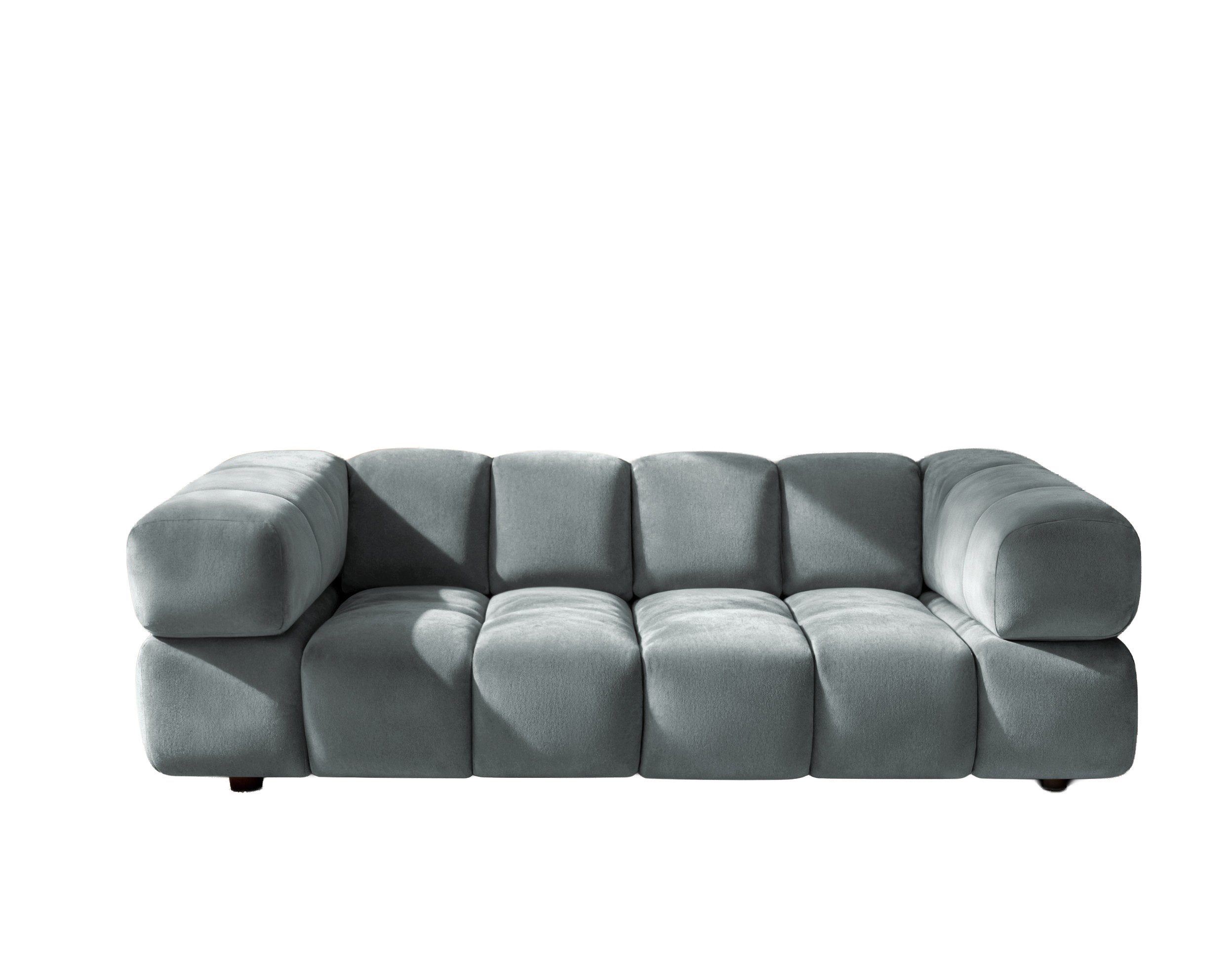Kaiser Möbel Sofa 3-Sitzer für Wohnzimmer, Samtstoff Bluvel, Averro, 3-Sitzer Sofa, Designer-Bubble-Form,Modernes Minimalismus-Design