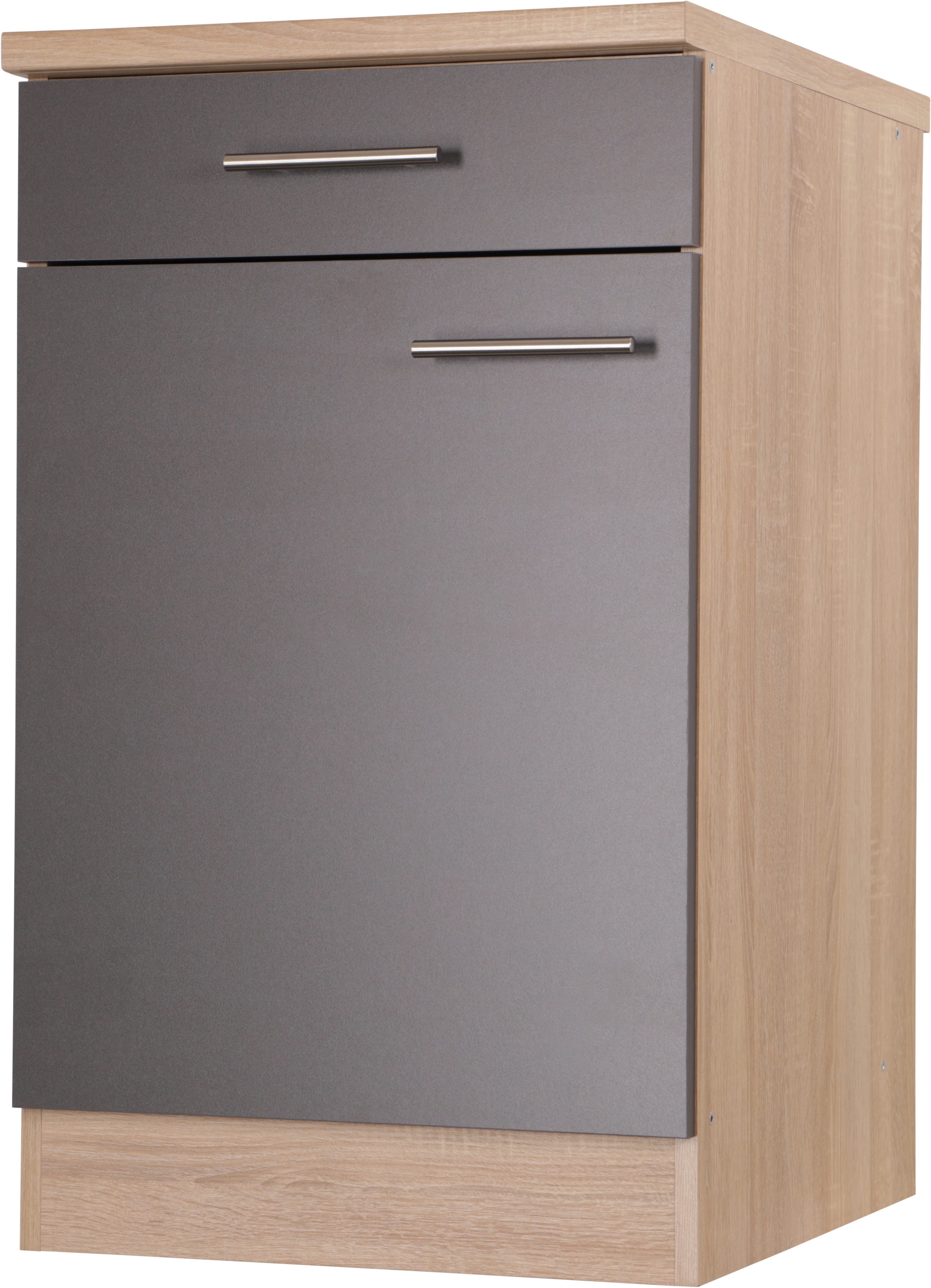 RESPEKTA Unterschrank Merle Breite 50 cm, Soft-Close, Griffe aus Metall, 85 cm Arbeitshöhe