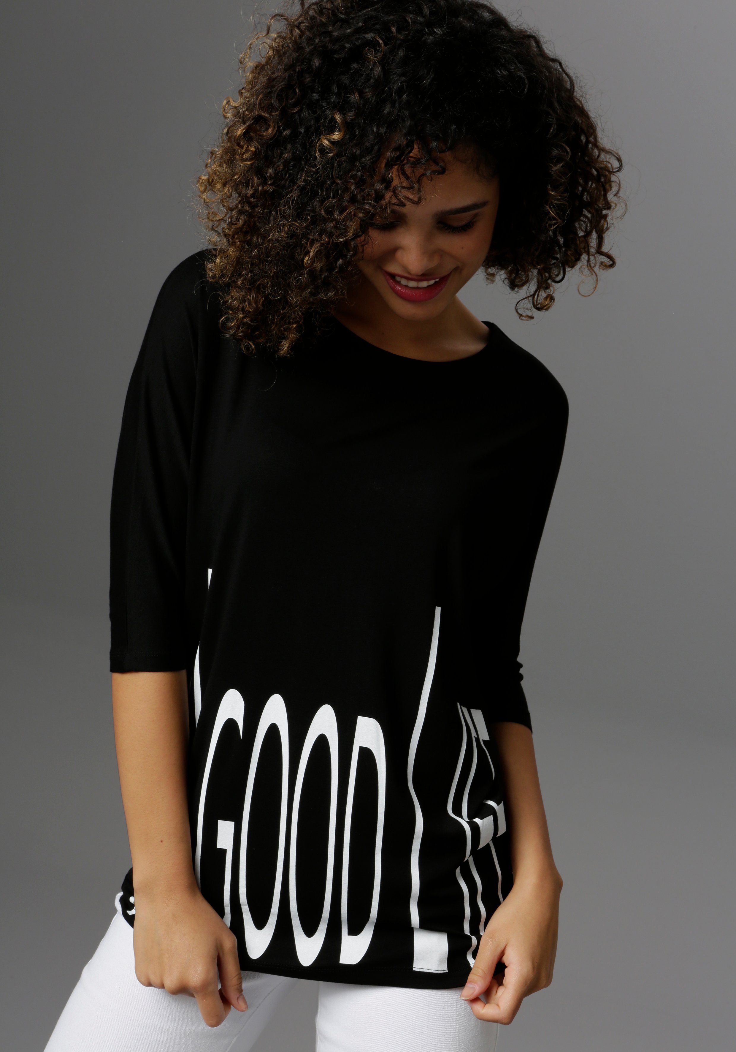 Aniston SELECTED 3/4-Arm-Shirt mit Statement-Spruch