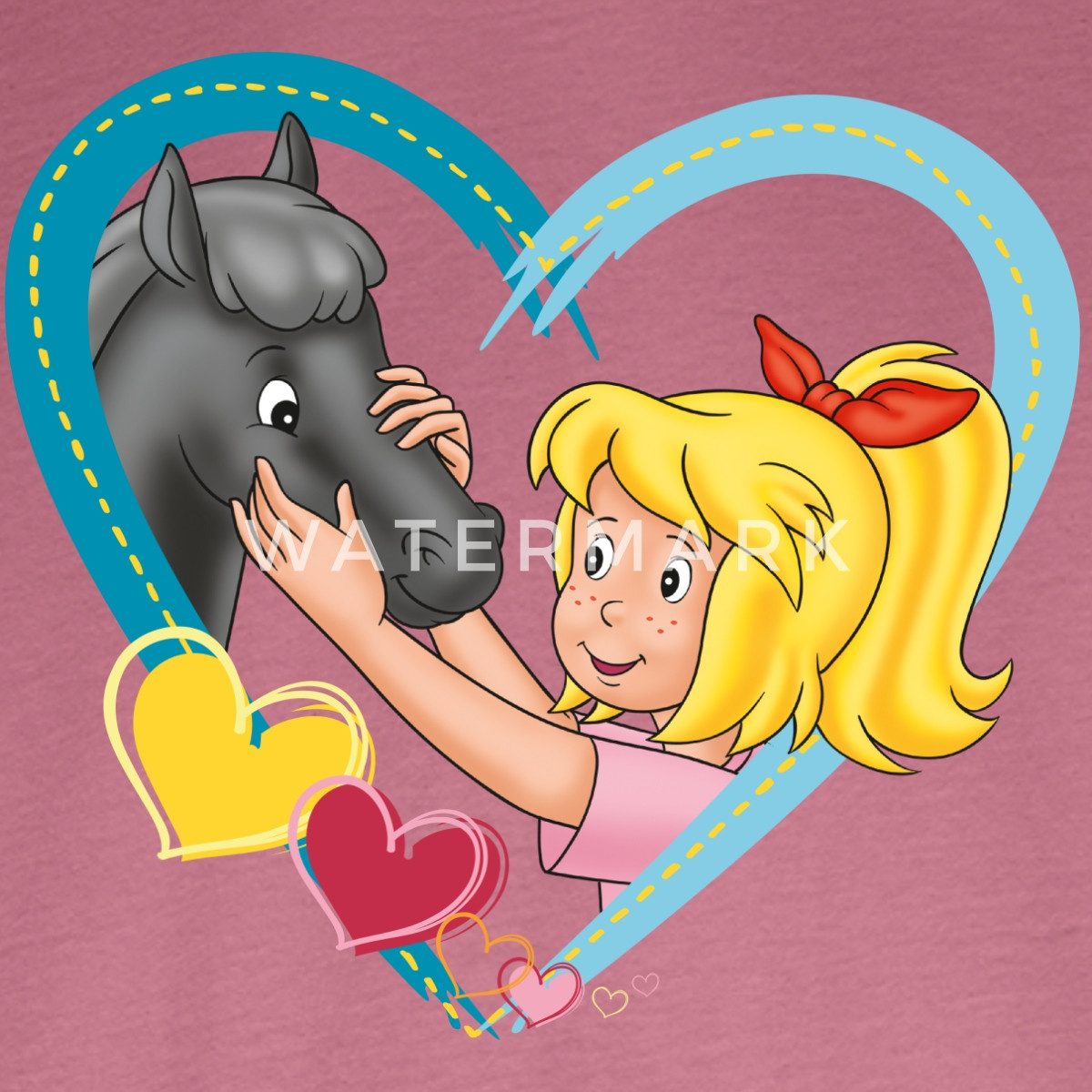 Spreadshirt T-Shirt Bibi Und Tina Fohlen Felix Herz Kinder Premium Langarmshirt (1-tlg)