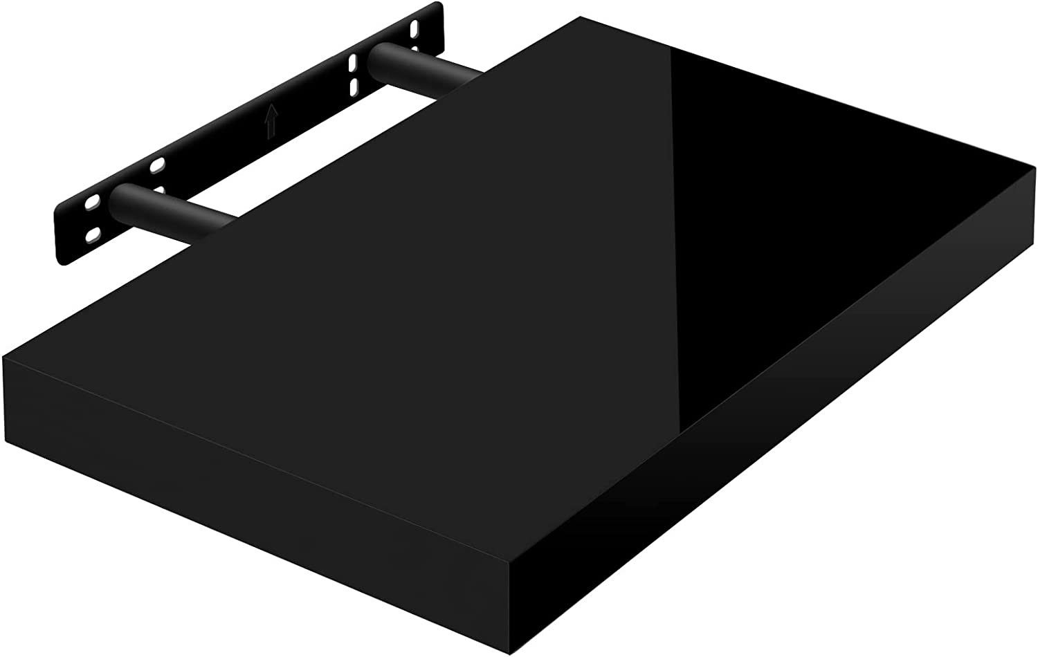 Woltu Wandregal, 1-tlg., Volato freischwebend Schweberegal Holz Board Schwarz