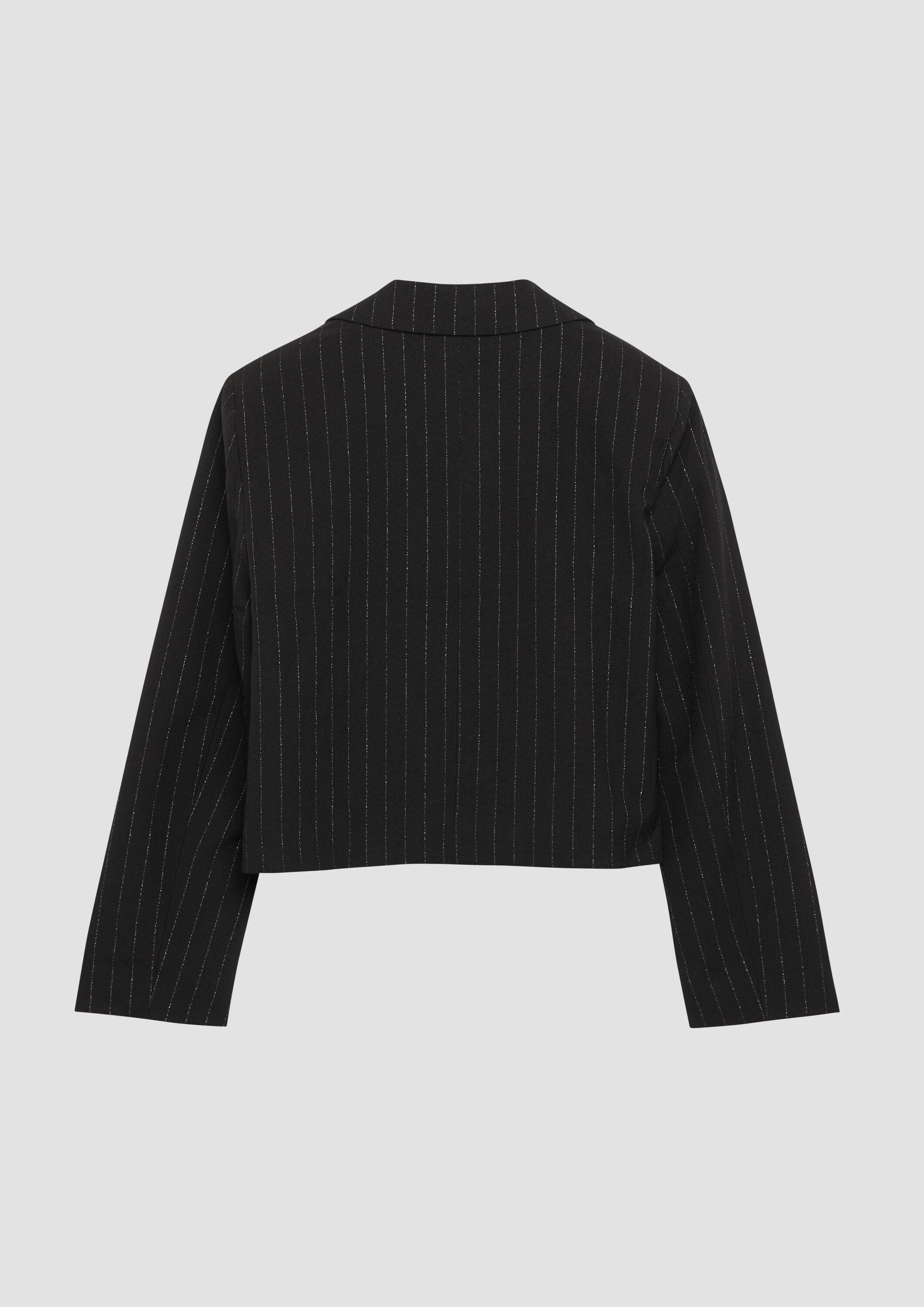 s.Oliver Jackenblazer Indoor-Blazer Verkürzter Blazer mit Glitzer-Nadelstreifen