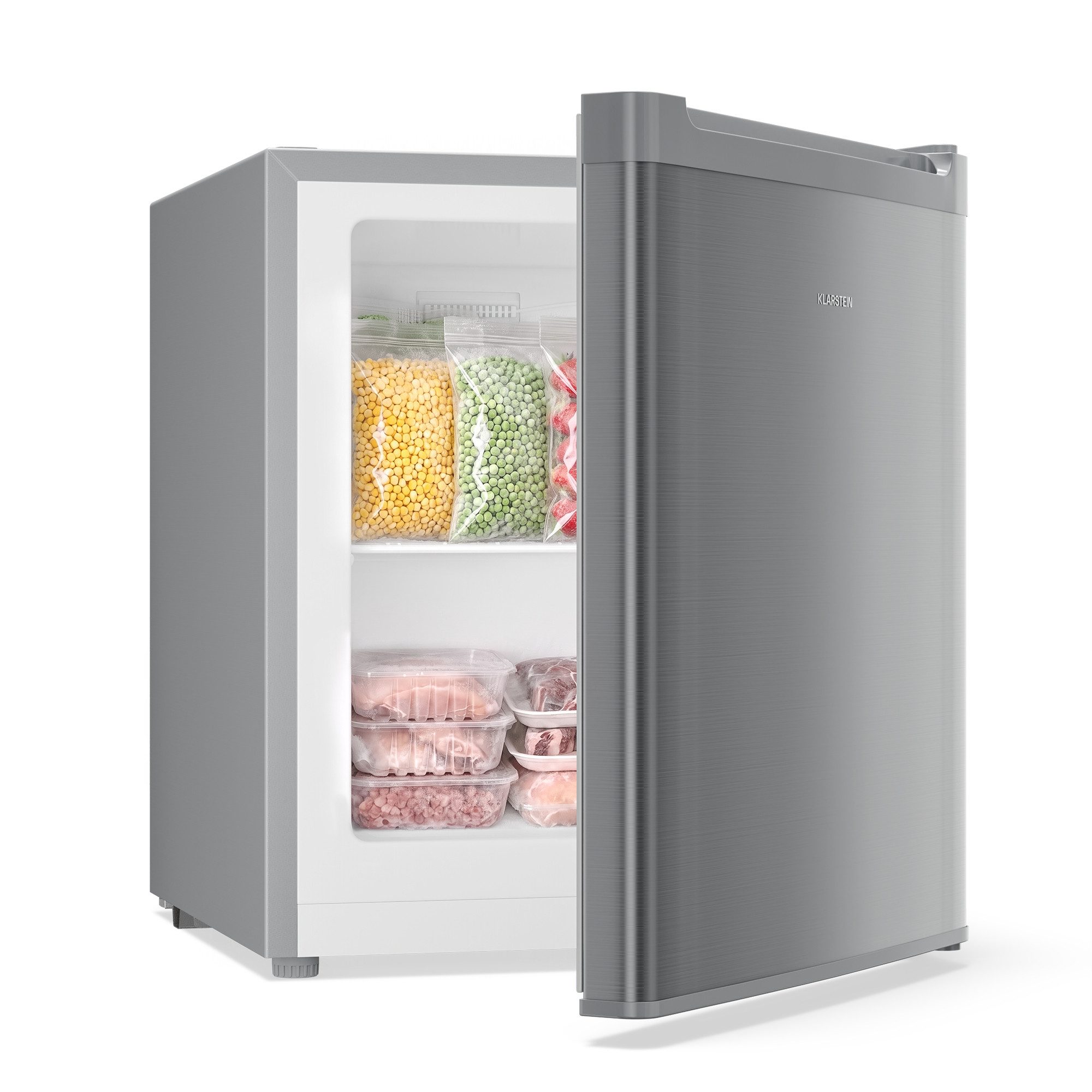 Klarstein Gefrierschrank Garfield Eco Gefrierfach 4-Sterne 34L -18 bis -24°C R600a leise 10032196, 51 cm hoch, 44 cm breit, Tiefkühlschrank freistehend Gefriertruhe Gefrierschrank groß Kühltruhe