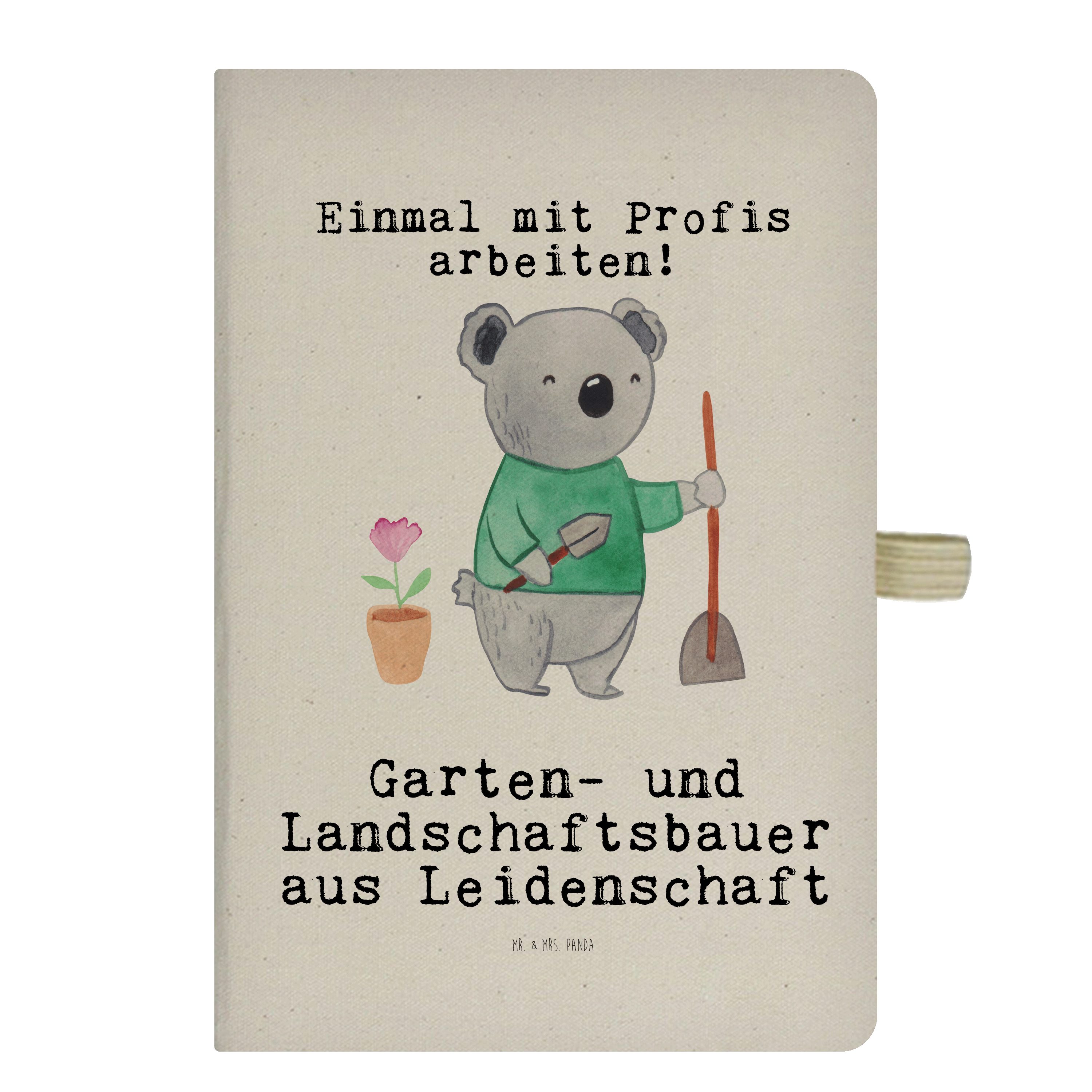 Mrs. - Garten- Mr. Notizbuch Mr. Transparent & - Panda Geschen und Landschaftsbauer aus Panda Mrs. Leidenschaft &