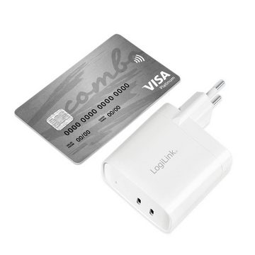 LogiLink USB-Steckdosenadapter, 2x USB-C® (PD), USB-Ladegerät (USB Power Delivery (USB-PD)