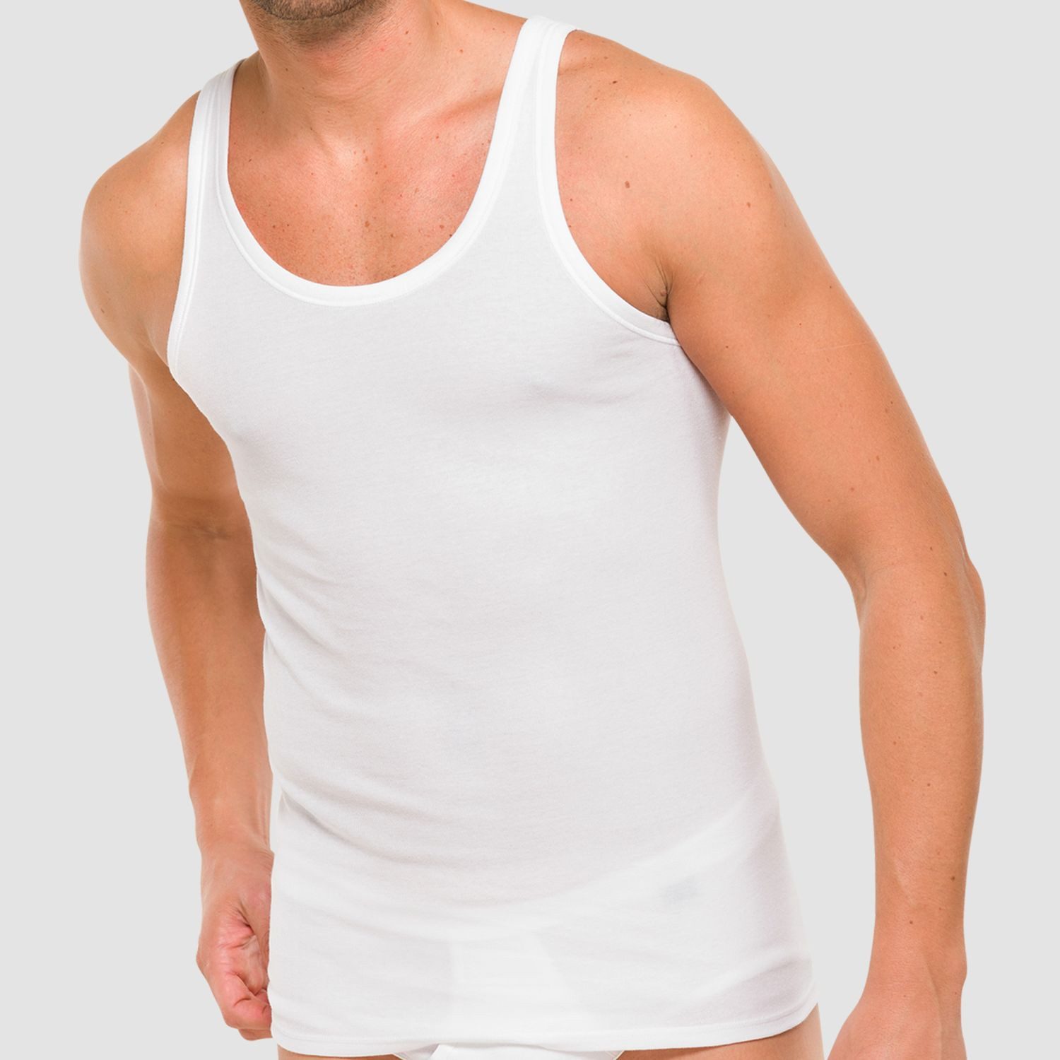 Schiesser Unterhemd Essentials (Mehrpack, 4 Stück) Feinripp, strapazierfähig+ langlebig, weich auf der Haut im 4er Pack