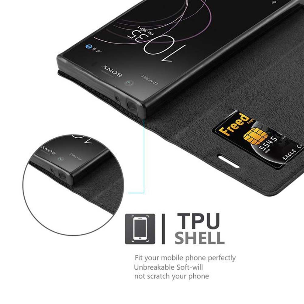 Cadorabo Handyhülle für Sony Xperia XZ1 COMPACT Hülle Sony Xperia XZ1 COMPACT, Hülle Schutzhülle mit Standfunktion, Magnetverschluss und Kartenfach
