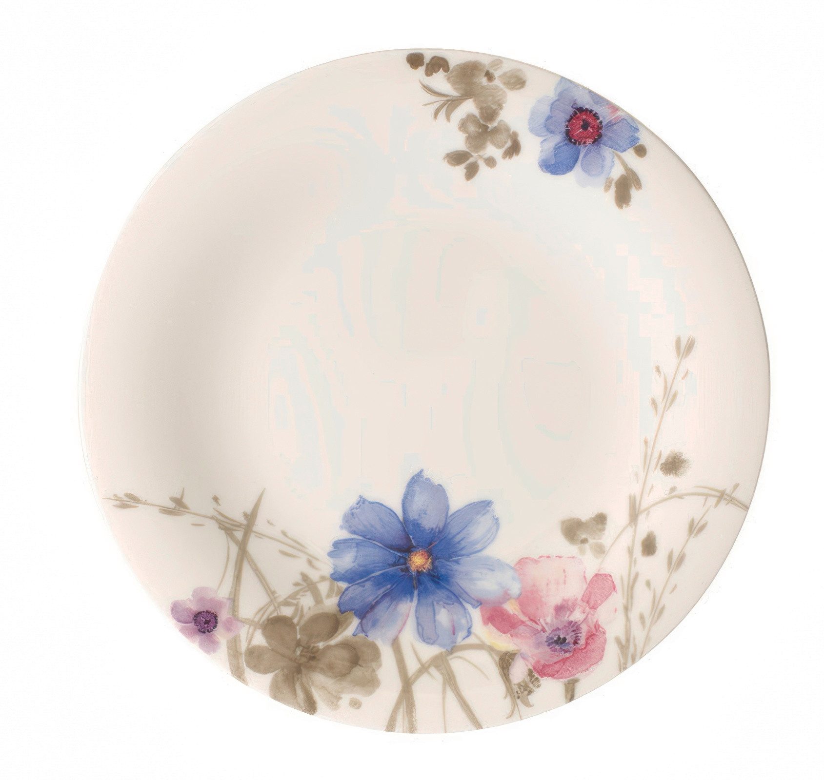 Villeroy & Boch Frühstücksteller Mariefleur Gris, Spülmaschinengeeignet, Mehrfarbig, Blumen, H: 2.3cm
