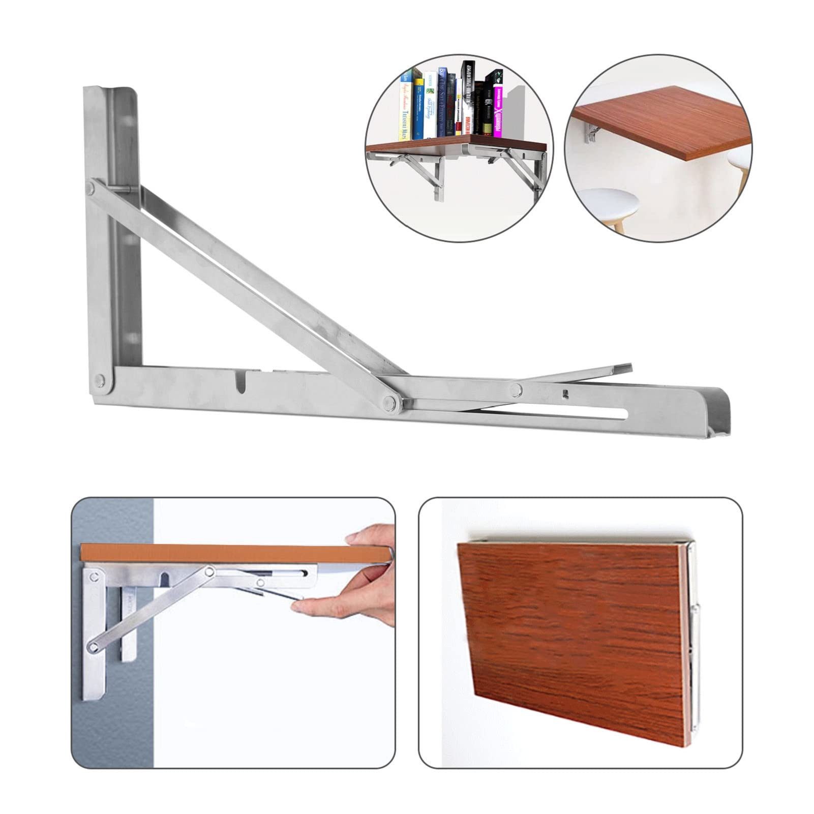 Youyijia Unterstellregal 2STK Klappkonsole 400mm Edelstahl Regal Klammern