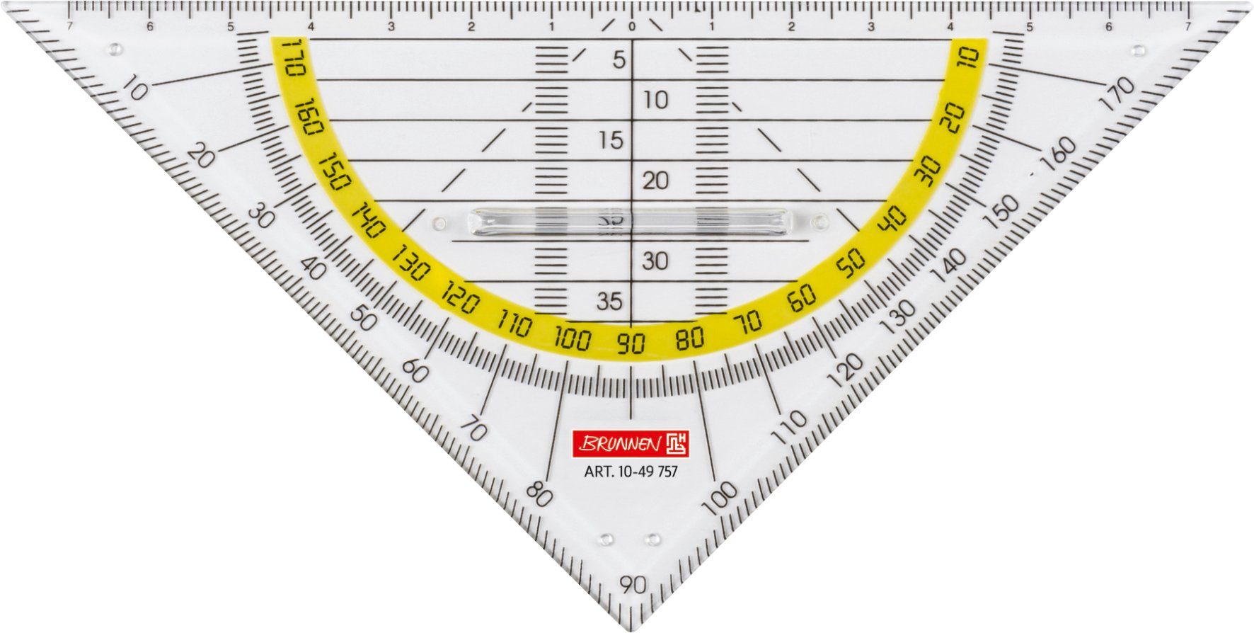 BRUNNEN Zeichenschablone BRUNNEN 1049757 Geometrie-Dreieck 16 cm glasklar