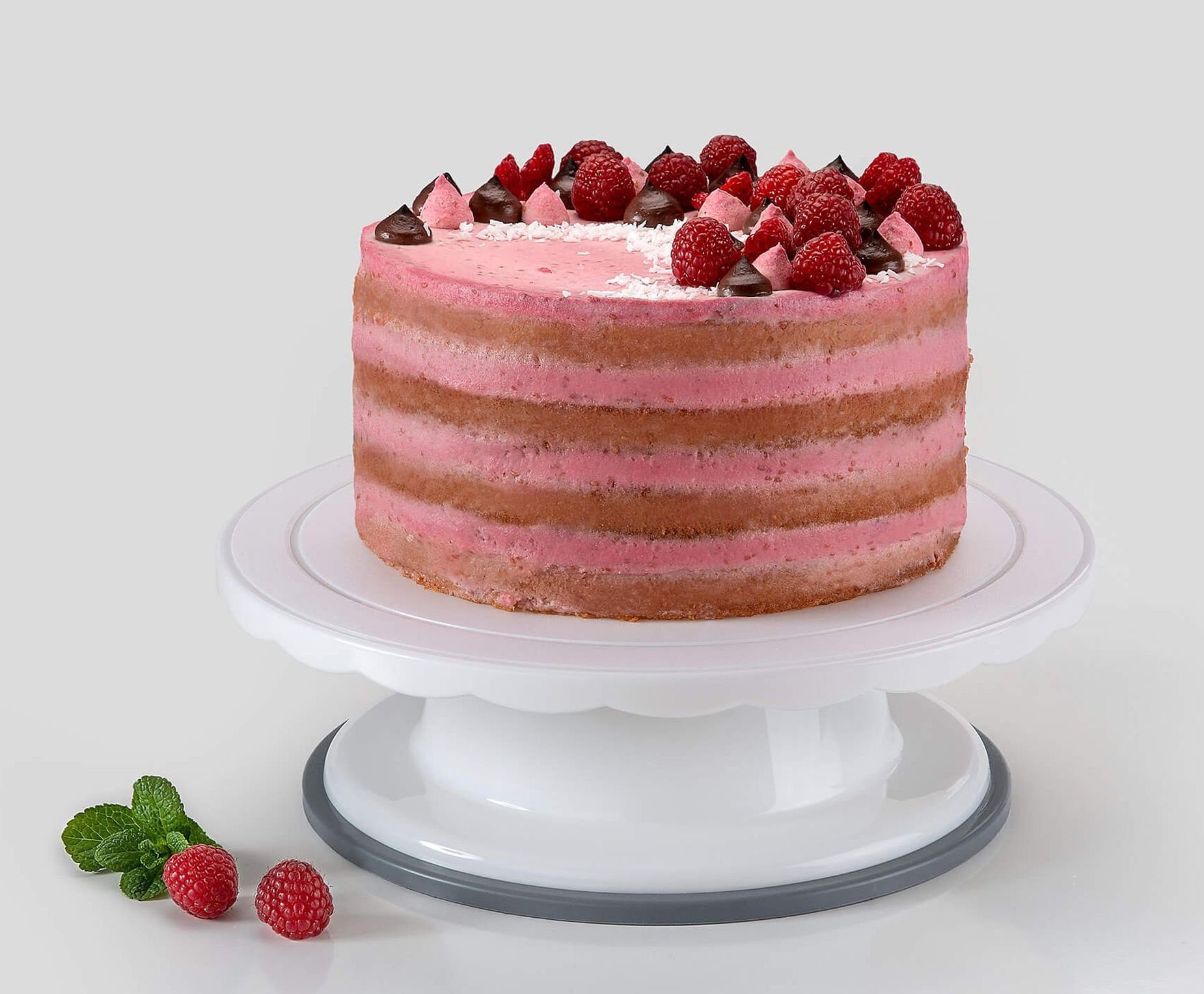 Dr. Oetker Küchenhelfer Tortenplatte Dr. Oetker - Drehbare Torten- Kuchen- Platte Ø 27,5cm Weiß 1670