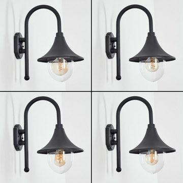 hofstein Außen-Wandleuchte Wandlampe aus Metall in Schwarz, ohne Leuchtmittel, Wandleuchte, Außenleuchte Ø14cm, 1x E27, ohne Leuchtmittel, IP44