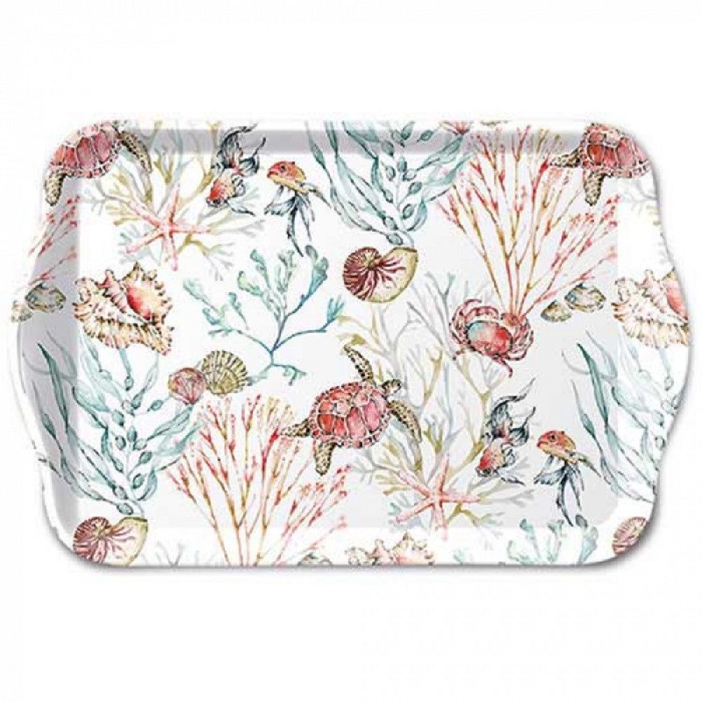 Ambiente Luxury Paper Products Tablett Dekotablett, Serviertablet, Essen, Planzen, Blumen, Tiere, Vogel, Melamin Tiere, Maritim - Strand Kollektion, (1-tlg), Meer, Strand Sommer, Frühling, Herbst, Winter Kollektion