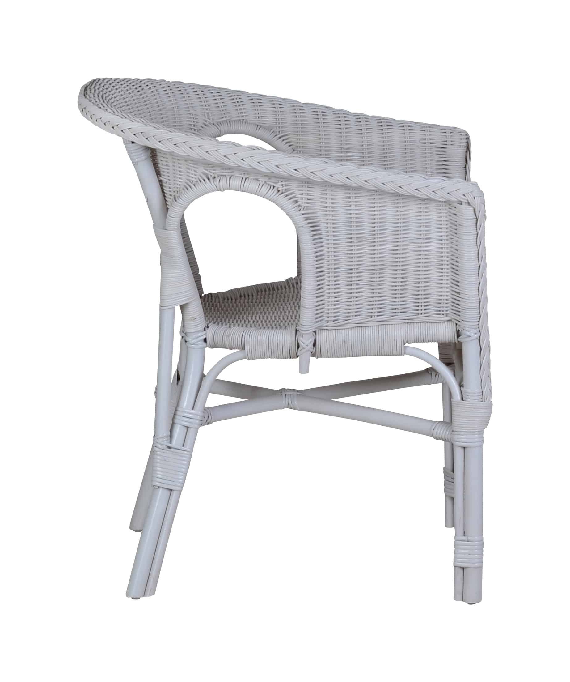 MiaMöbel Rattanstuhl Rattan, aus Rattangeflecht Weiß