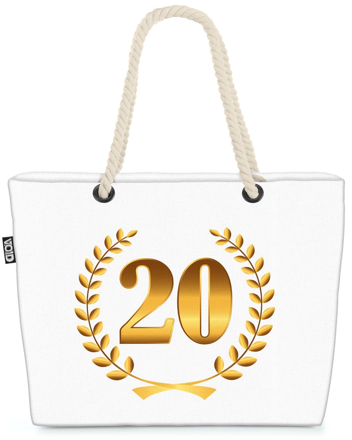 VOID Strandtasche (1-tlg), 20 Jahre Jubiläum Geburtstag Jubiläum Kranz Geburtstag Hochzeit Jahre