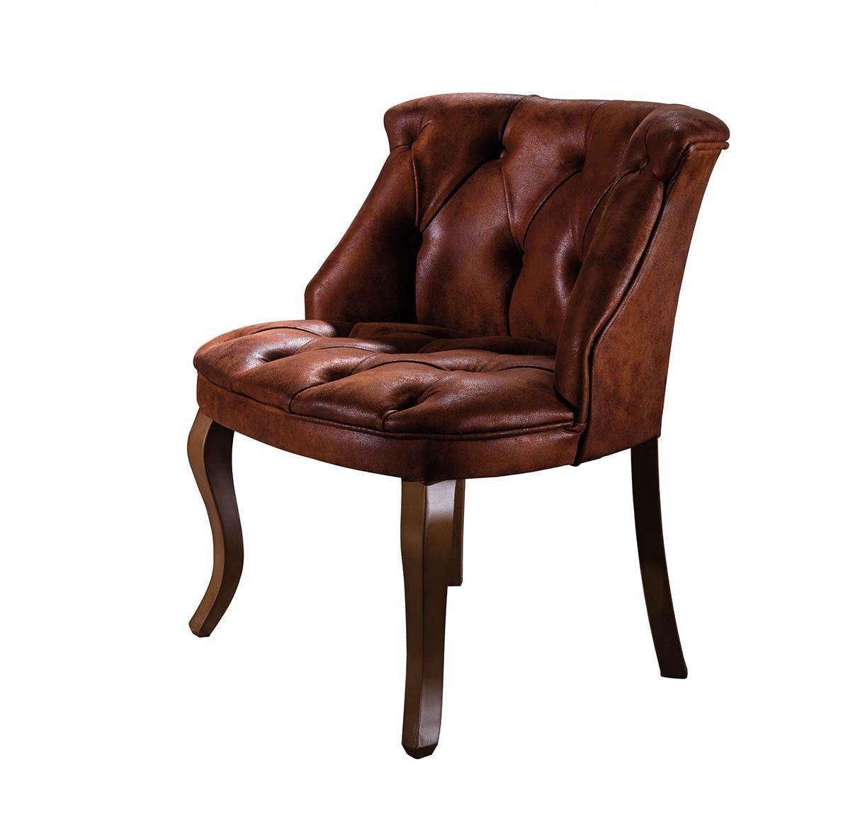 Xlmoebel Polsterstuhl Luxuriöse Designersessel aus braunem Leder für das Wohnzimmer, Hergestellt in Europa
