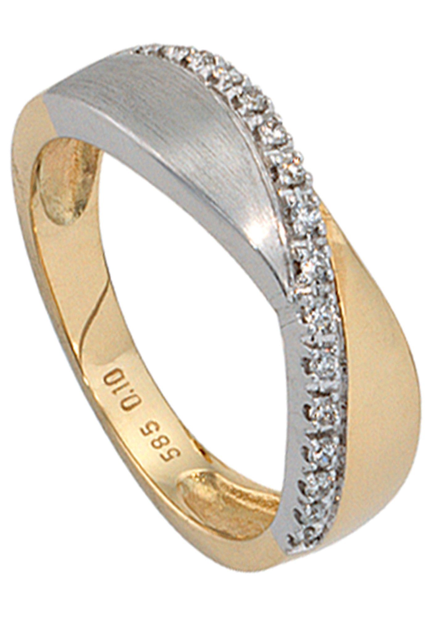 JOBO Diamantring, 585 Gold bicolor mit 1...