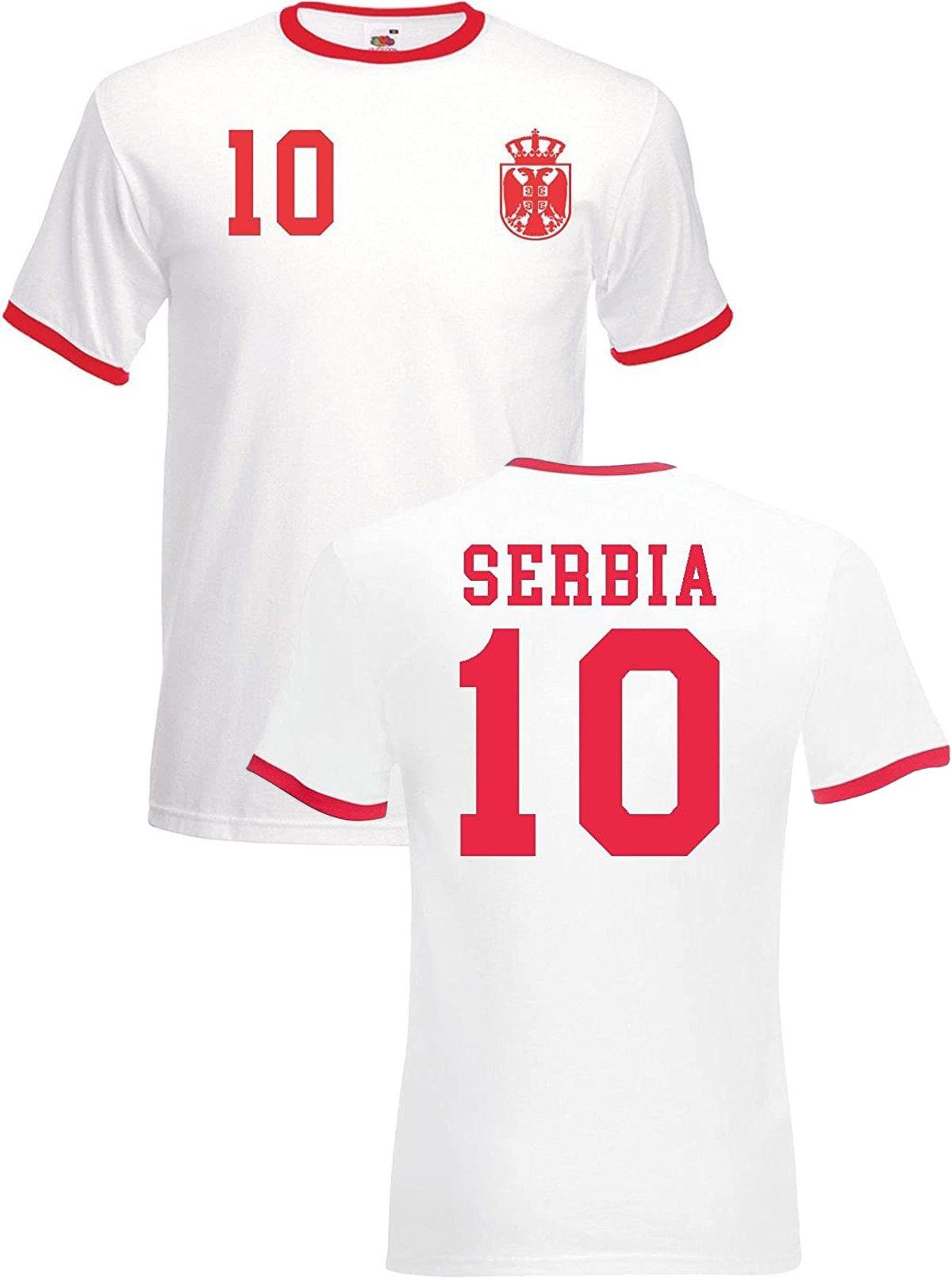 Youth Designz T-Shirt Serbien Herren T-Shirt im Fußball Trikot Look mit trendigem Print