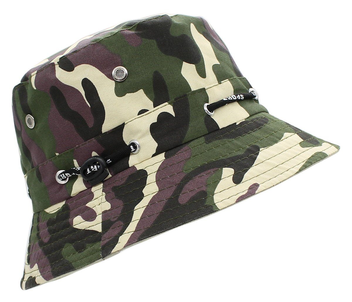 Tarnmuster Camouflage Anglerhut Herren Hat Fischerhut Bucket Mütze Stoffhut Bucket BH005-Camouflage-1 Hat, dy_mode Fischerhut