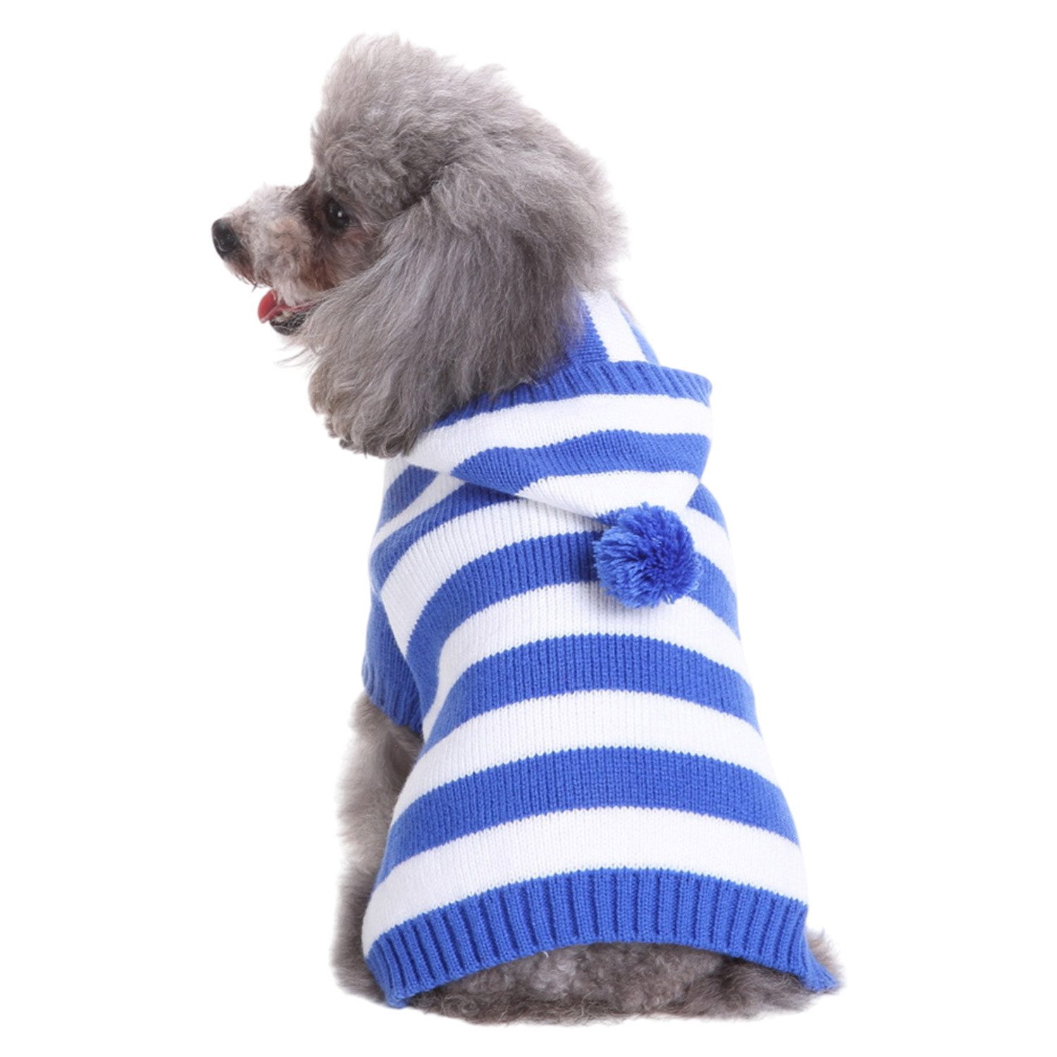 Hundejacke Hundepullover mit Kapuze,gestrickter Rollkragen-Weihnachtspullover