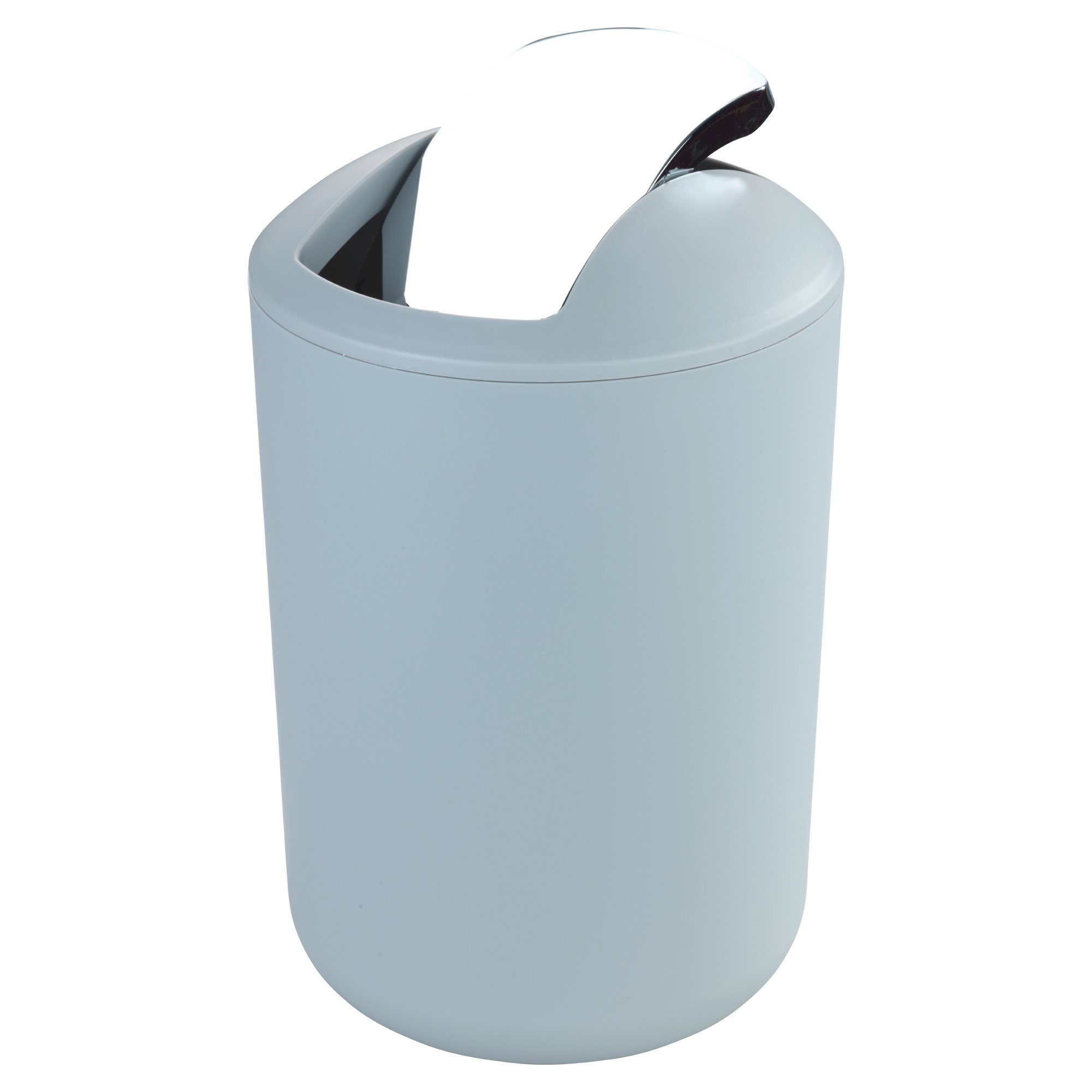 Basera® Kosmetikeimer mit Schwingdeckel, Badmülleimer bruchsicher Grau 6,5 Liter