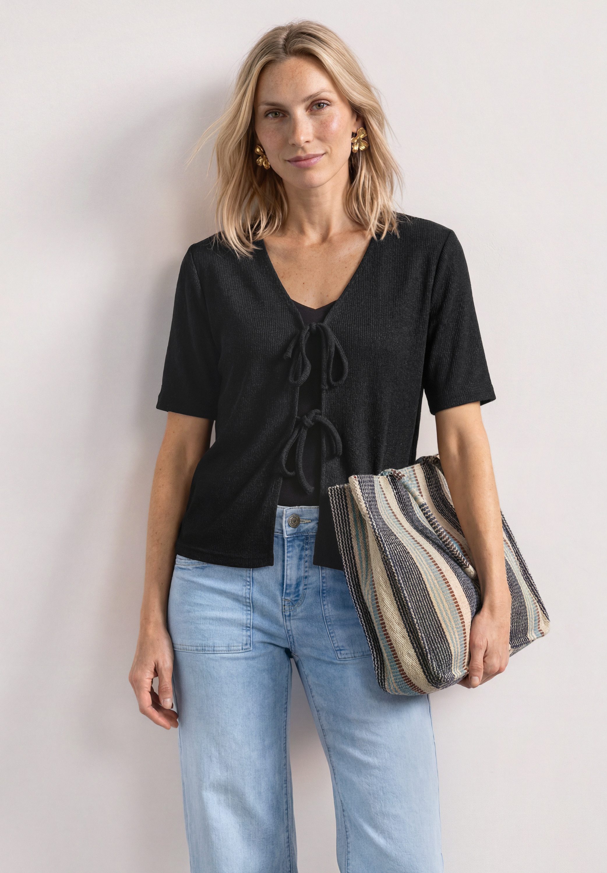 STREET ONE Strickjacke Viskosemix mit Stretchanteil