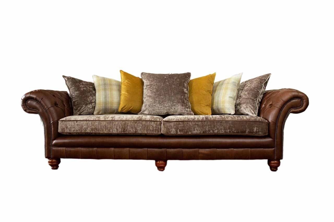 JVmoebel Sofa Braunes Sofa Couch 3 Sitzer Design Couch Polster Textil Klassisch, Made in Europe