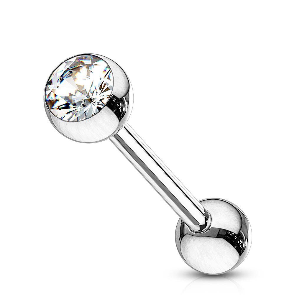 viva-adorno Piercing-Set Zungenpiercing Barbell Piercing Stab mit Kristall günstig online kaufen