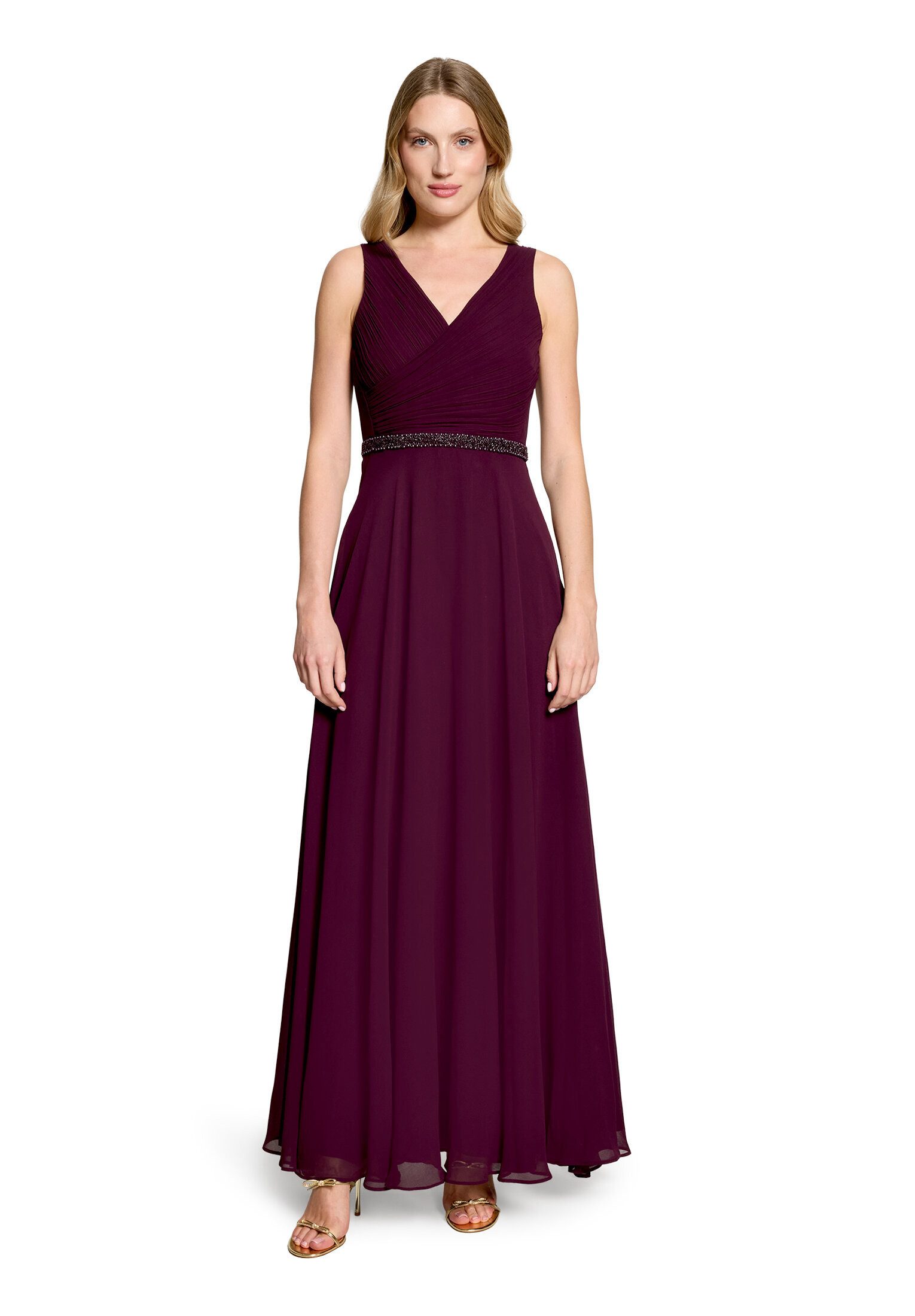 Vera Mont Abendkleid Damen mit Plissee Dekoelemente