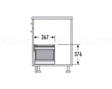 Hailo Einbaumülleimer Hailo Abfallsammler 3644801 TR Swing m Raumspar-Tandem-S-plus 18 + 12